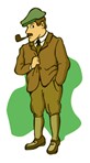 clip art of a man in a wool hat and pipe