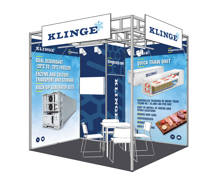 A mockup of the Klinge company trade show booth we designed.