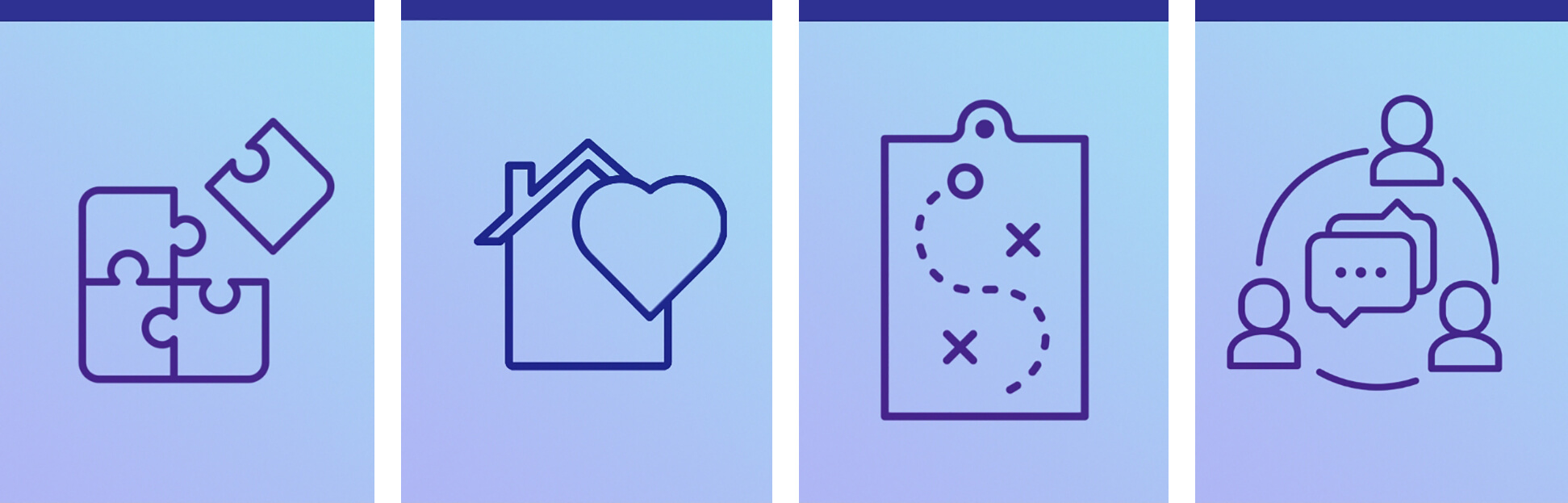 Four icons created for the LTCRC website.