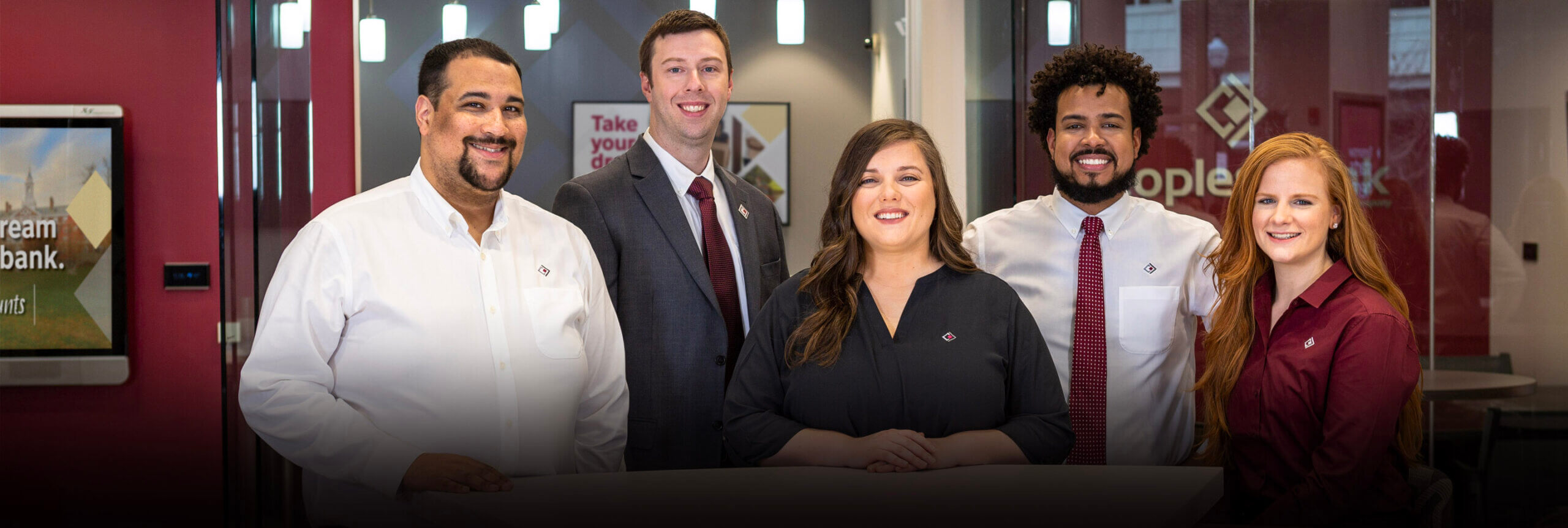 The team photo of staff at Peoples Bank