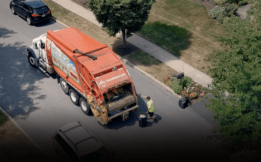 Onboarding video showing a man collecting trash.